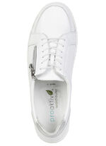 Waldläufer, bequeme Damen-Schnürschuhe, Weite H, mit herausnehmbarem Fussbett WEISS-SILBER