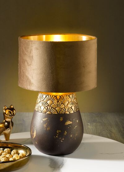 Tischlampe mit Lampenfuss aus Keramik 