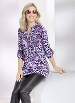 Shirt-Tunika mit Stehkragen 