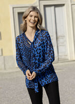 Bluse mit Schluppe zum Binden in 2 Farben BLAU-SCHWARZ