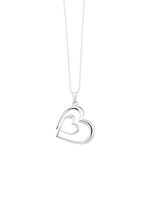 Romantischer Doppelherz-Anhänger in Silber 925/- fein 