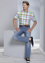 Kariertes &laquo;King's Road&raquo;-Hemd T&Uuml;RKIS-LIMETTE-BUNT KARIERT