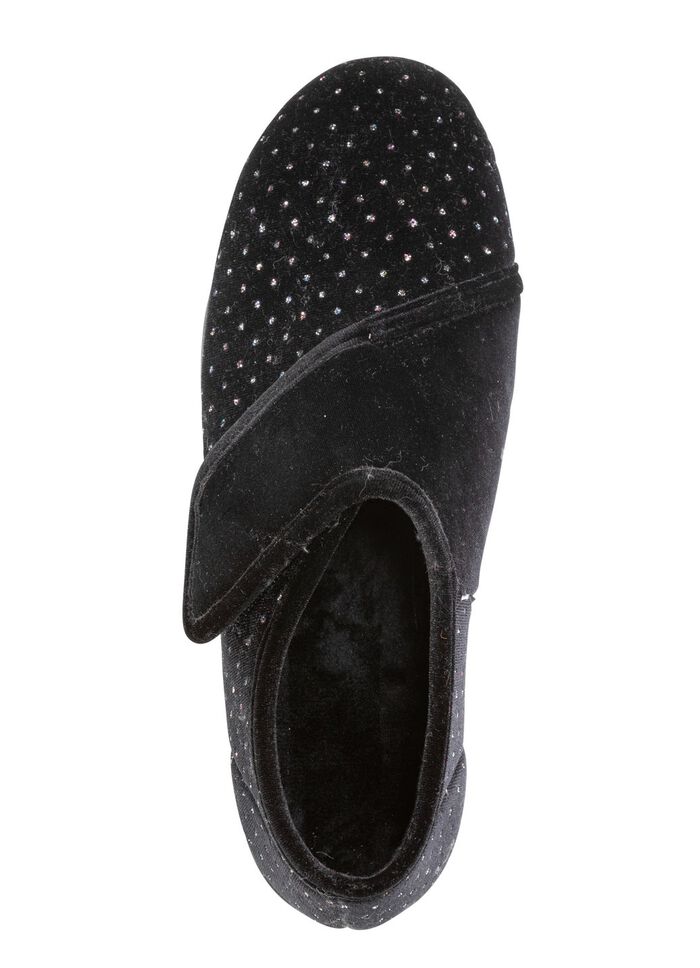 Laurina Klettschuh mit zart funkelnder Glitzer-Prägung SCHWARZ