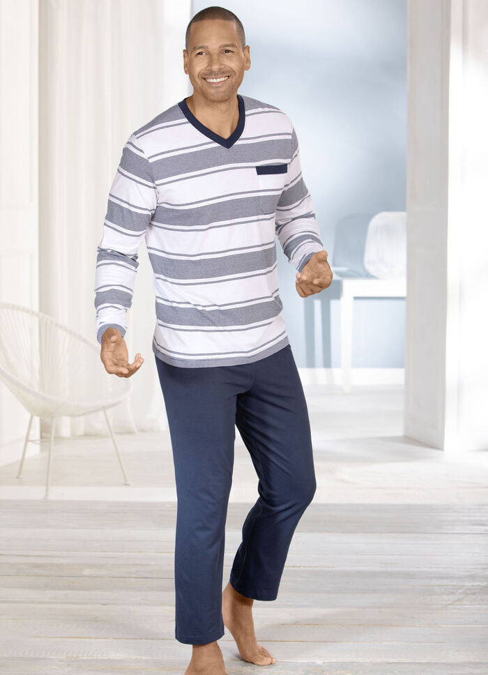 Zweierpack Schlafanzüge mit V-Ausschnitt und offenen Abschlüssen 