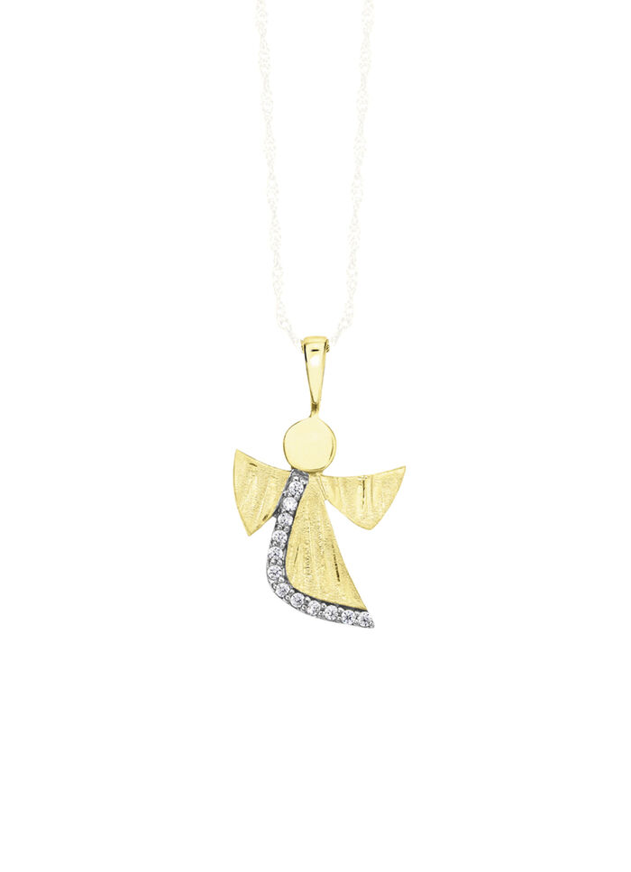 Engel-Anhänger aus Gold mit Zirkonia 