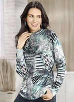 Shirt mit Alloverdruck MINT-TÜRKIS-MULTICOLOR