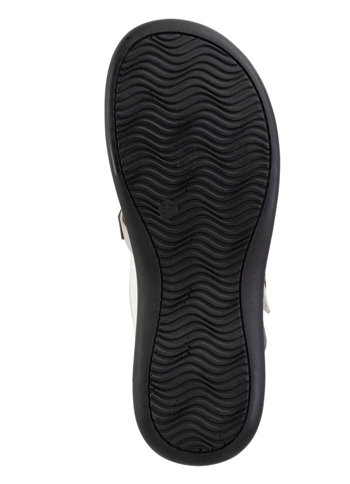 ELENA EDEN Slipper aus teilweise gepr&auml;gtem Nappaleder WEISS-GRAU