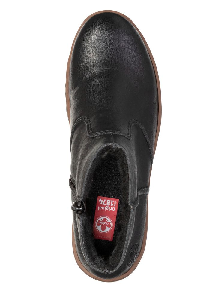 Rieker, gef&uuml;tterte Damen-Stiefeletten, Winterschuhe, mit Reissverschluss SCHWARZ