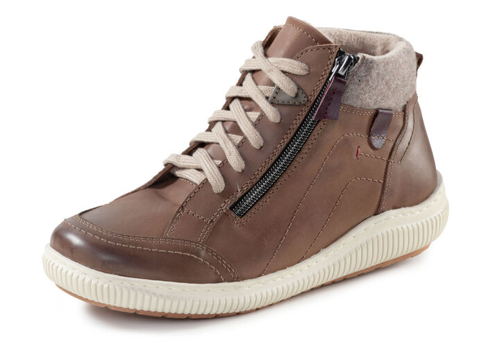 ELENA EDEN, bequeme Damen-Boots, Weite H, mit herausnehmbarem Fussbett BRAUN