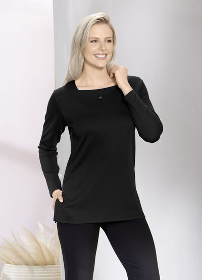 Charmantes Sweatshirt mit Blende in 2 Farben 
