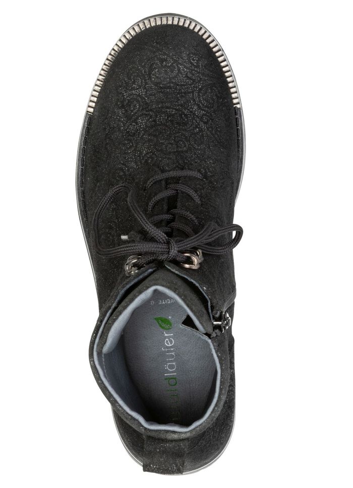 Waldl&auml;ufer, bequeme Damen-Stiefeletten, Weite G, mit herausnehmbarem Fussbett SCHWARZ