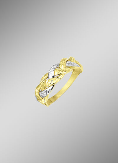 Diamantierter Damenring in Bicolor 