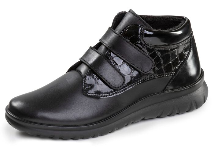 ELENA EDEN, gef&uuml;tterte Damen-Boots, Winterschuhe, Weite G, mit herausnehmbarem Fussbett SCHWARZ