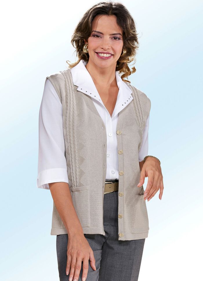 Gilet mit Zopfdessin 