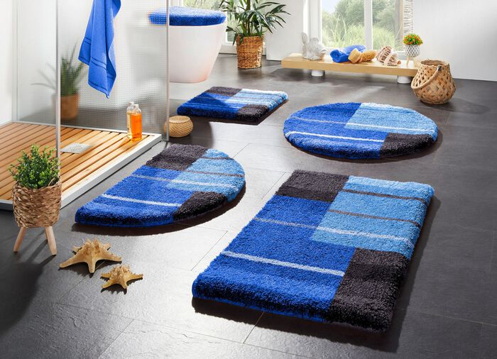 Badvorleger mit rutschhemmender R&uuml;ckseite von Grund BLAU