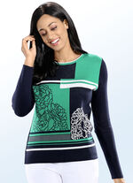 Pullover mit floralem Jacquard-Dessin 