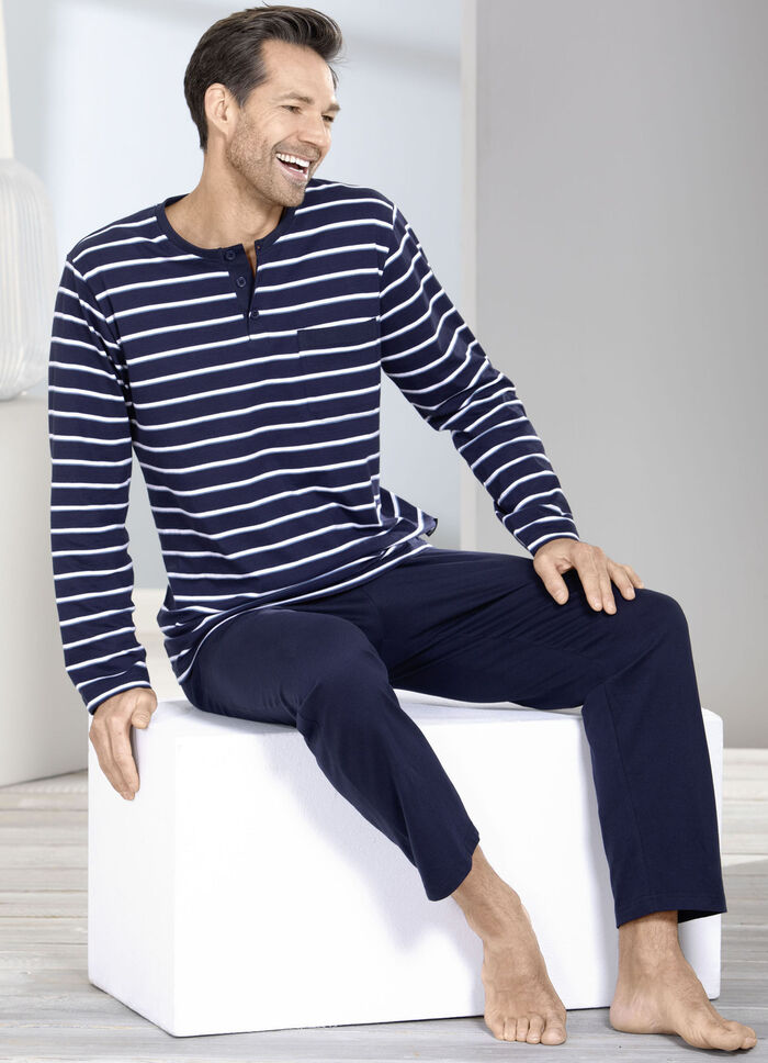 Zweierpack Schlafanzüge mit Knopfleiste und offenen Abschlüssen