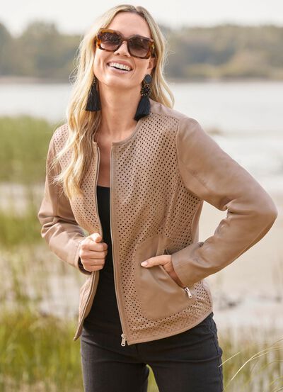 Lederkurzjacke von TIZIA 