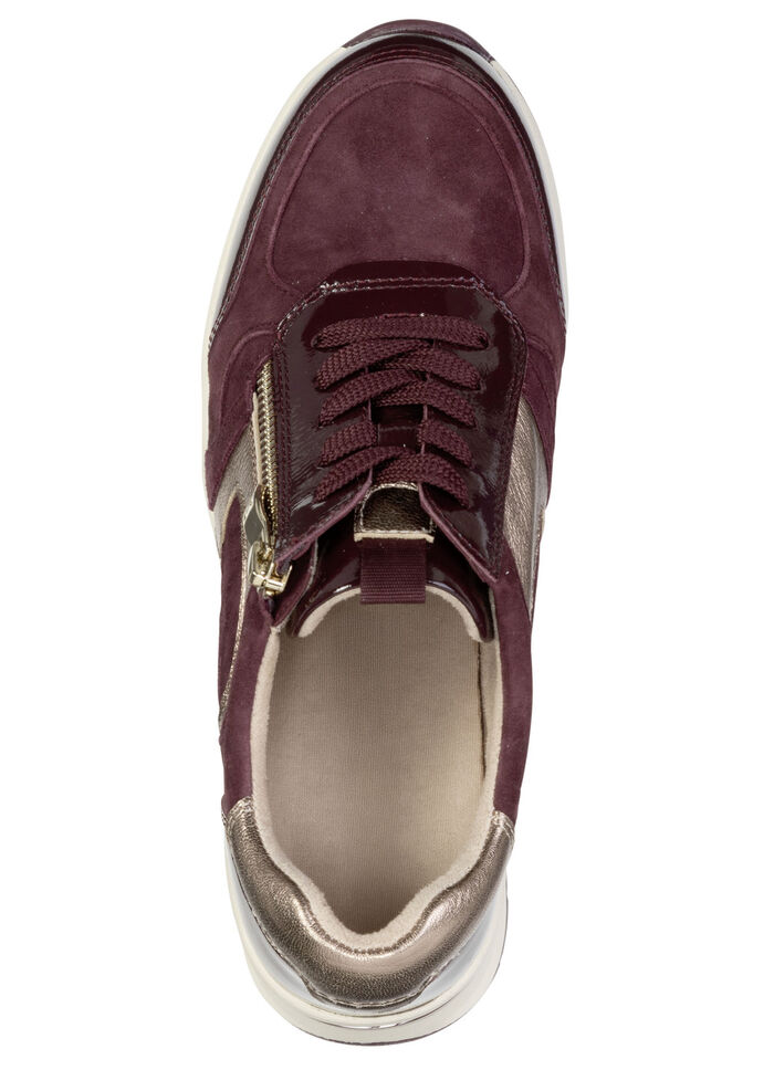 ELENA EDEN, sytlische Damen-Sneaker, Weite H, mit herausnehmbarem Fussbett BORDEAUX-BRONZE