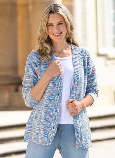Strickjacke mit tollem Melange-Effekt 