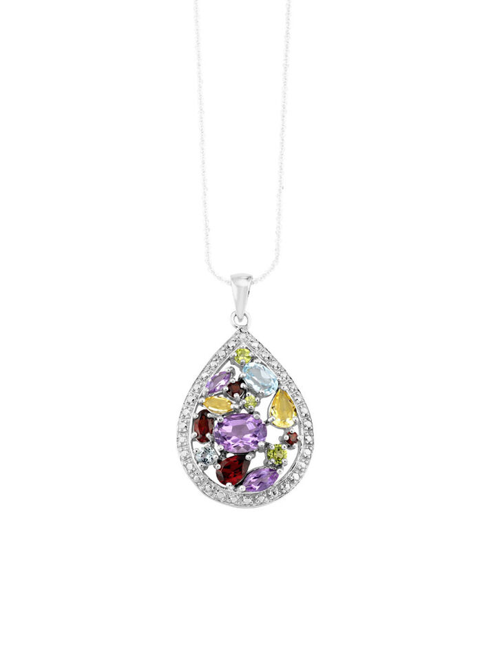 Zeitlose Schönheit: Garnitur mit Diamant und Edelsteinen 