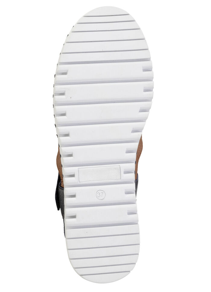 ELENA EDEN Sandale aus genarbtem Nappaleder MARINE-BUNT