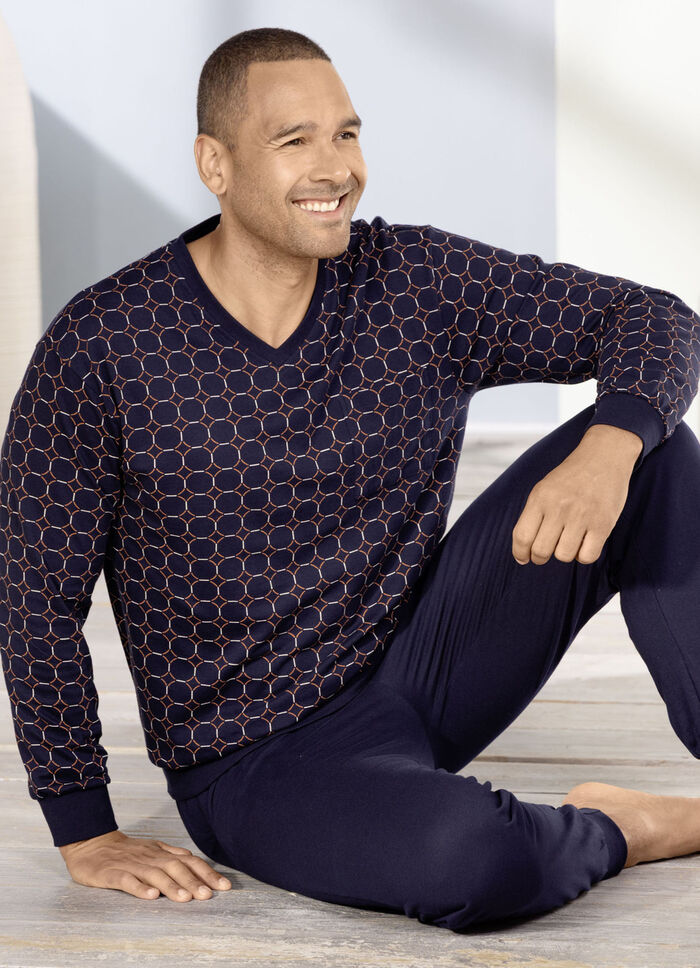 Schlafanzug mit B&uuml;ndchenabschl&uuml;ssen 