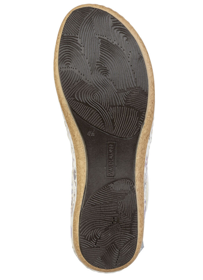 Waldläufer, bequeme Damen-Sandalen, Weite H, mit herausnehmbarem Fussbett ECRU-BUNT