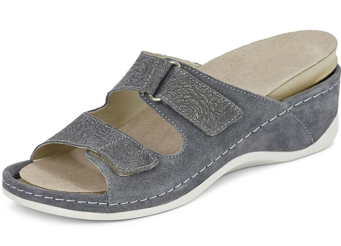 Mubb, bequeme Damen-Pantoletten, Weite H, mit herausnehmbarem Fussbett 