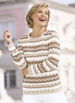 Pullover in Mustermix BEIGE-TAUPE-WEISS