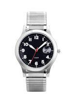 Para-Quartz-Herrenuhr mit Edelstahlzugband 