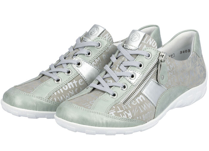 Remonte Sneaker mit bedruckten Besätzen MINT-SILBERGRAU
