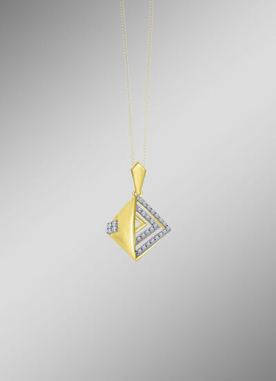Moderner Anhänger mit Diamanten 