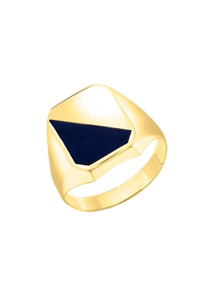 Herrenring aus 375er Gold mit Onyx 