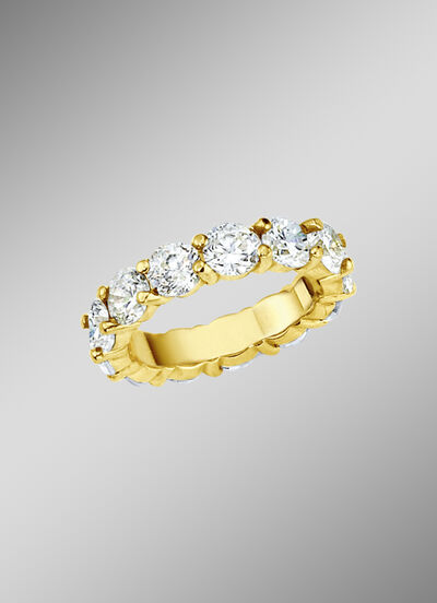 Memoire-Brillantring mit ca. 18 Brillanten 