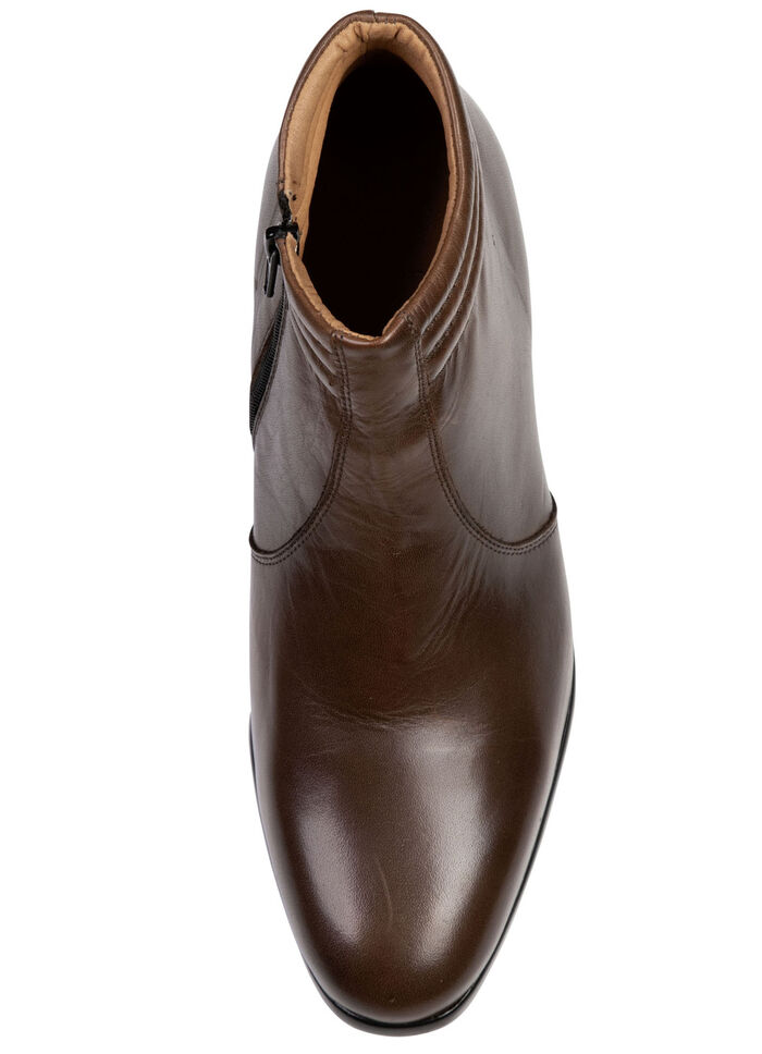 GINO GALANTE, elegante Herren-Stiefeletten, mit Reissverschluss MOKKA