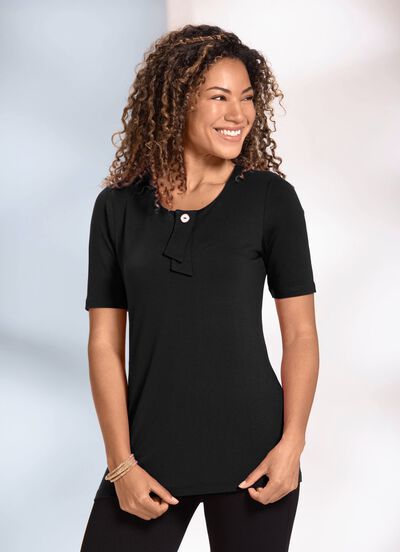 Shirt mit Zierknopf 