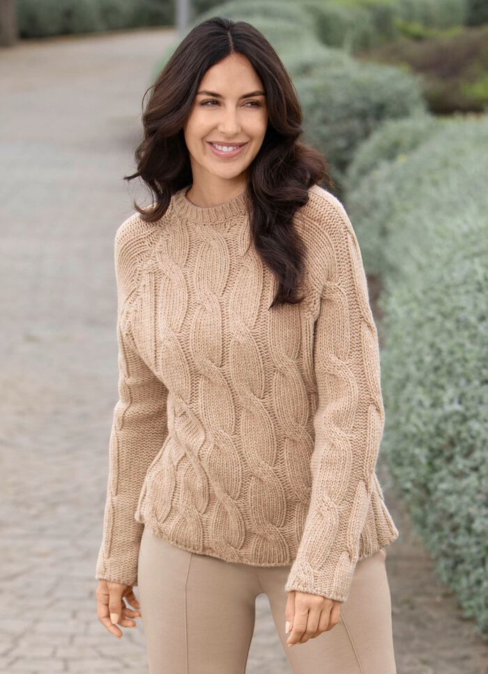 Pullover in Grobstrick BEIGE