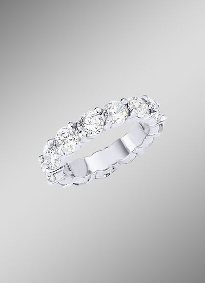 Memoire-Ring mit Brillanten mit ca. 16 Brillanten 