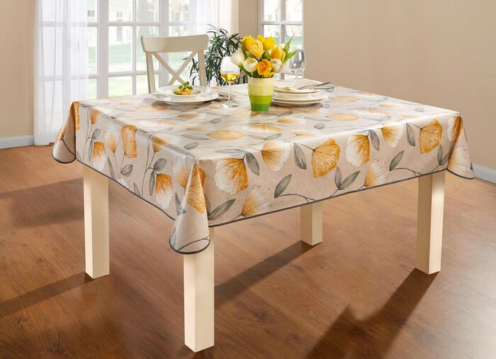 Wachstuch-Tischdecke mit Ginkgo-Motiven TERRA