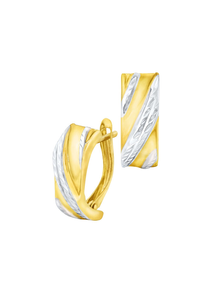 Klappcreolen in Bicolor, teilweise diamantiert 