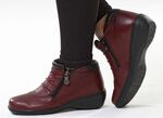 ELENA EDEN, bequeme Damen-Boots, Weite H, mit herausnehmbarem Fussbett BURGUND-SCHWARZ