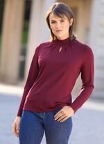 Shirt mit Stehkragen in 2 Farben BORDEAUX