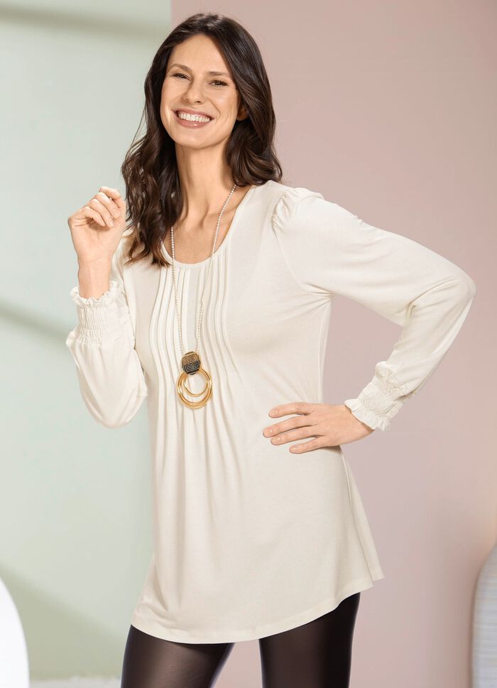 Shirt-Tunika mit tollen &Auml;rmelabschl&uuml;ssen ECRU