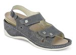 Mubb, bequeme Damen-Sandalen, Weite H, mit herausnehmbarem Fussbett GRAU