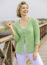 Strickjacke in feiner Melangeoptik 
