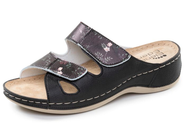 ELENA EDEN, klassische Damen-Pantoletten, Weite G, mit Klettverschluss 