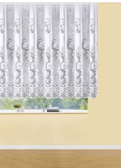 Blumenfenster-Vorhang mit Automatikfaltenband 