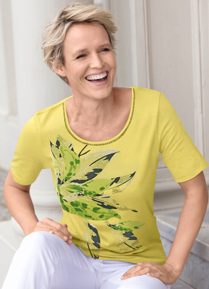 Shirt mit Pl&auml;ttchenzier KIWI