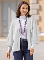 Strickjacke mit Alpaka HELLGRAU MELIERT